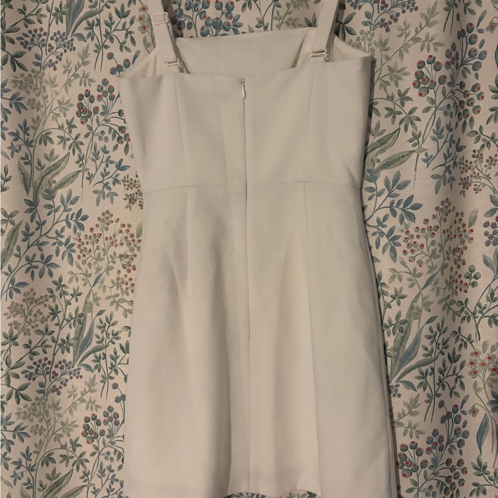 French Connection White Mini Dress with Square Neck - Picture 2 of 6